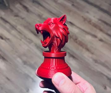 Wolf stand animal miniature head sculpture