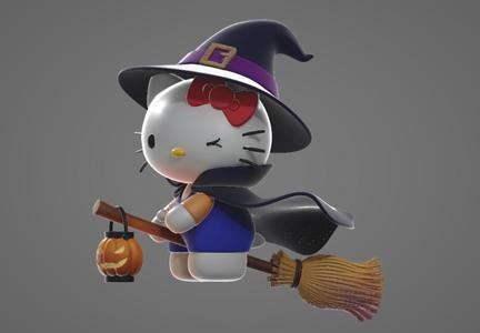 Witch Hello Kitty Statue