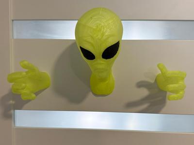 UFO on the wall in 3D