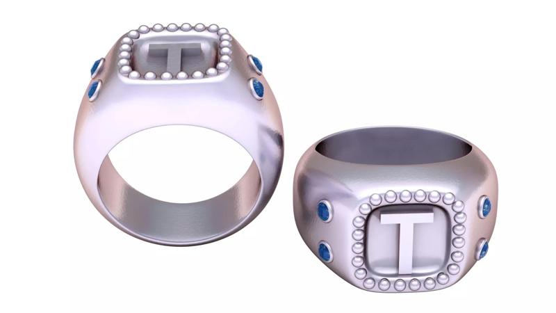 T ALPAHBETS RING  3d printable model