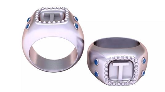 T ALPAHBETS RING  3d printable model