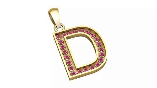 D ALPAHBETS PENDANT    3D PRINTABLE MODEL