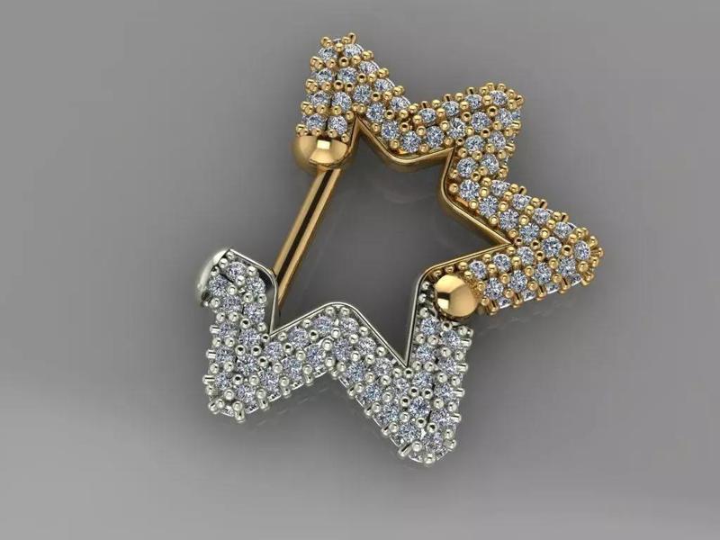 GC GOLD E059- Diamond Cartilage Earring
