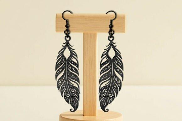 Laser Cut Feather Earring SVG