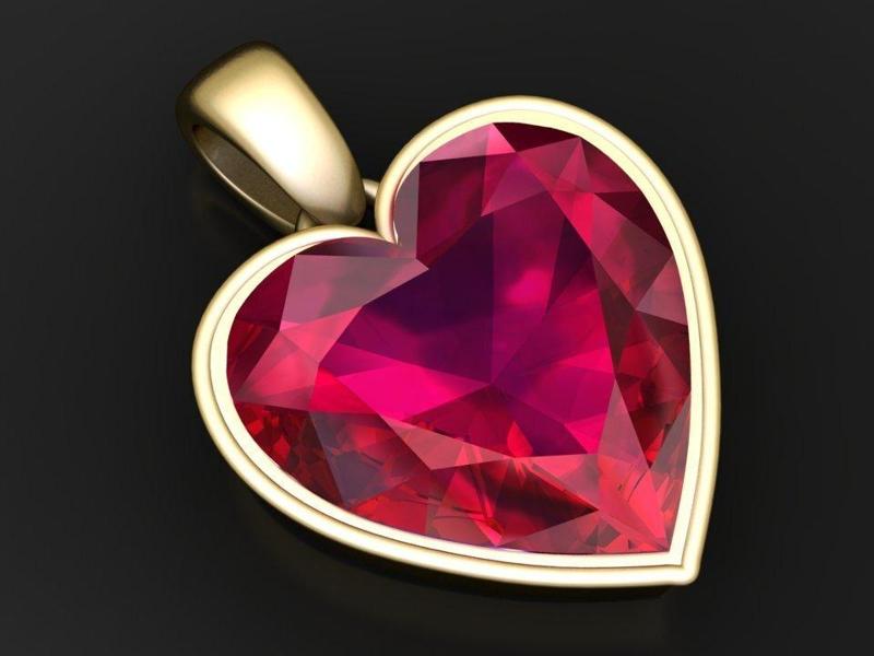 Ruby Heart Pendant