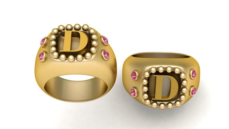 D ALPHABET RING 3d printable model