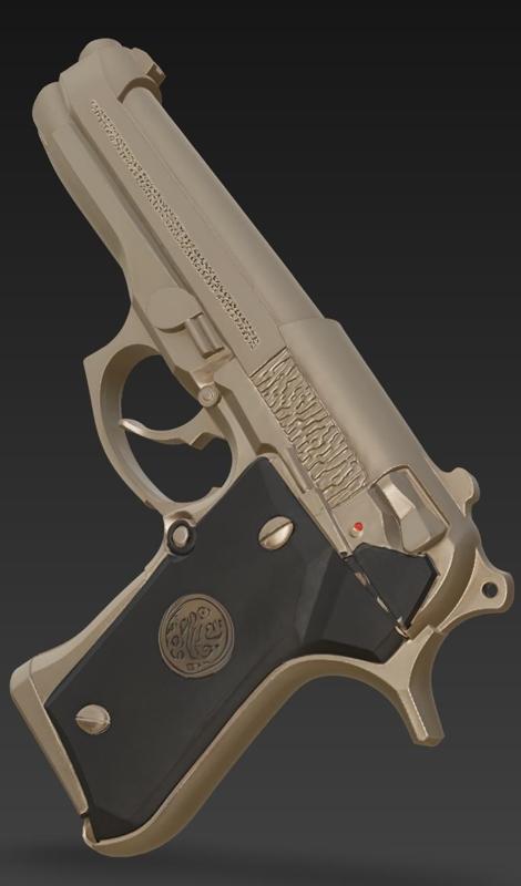 Golden Beretta Stylized