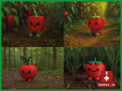 Bell Pepper, Cherry, Strawberry, and Tomato buddys