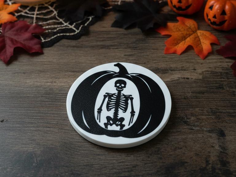 Skeleton/Pumpkin Coaster
