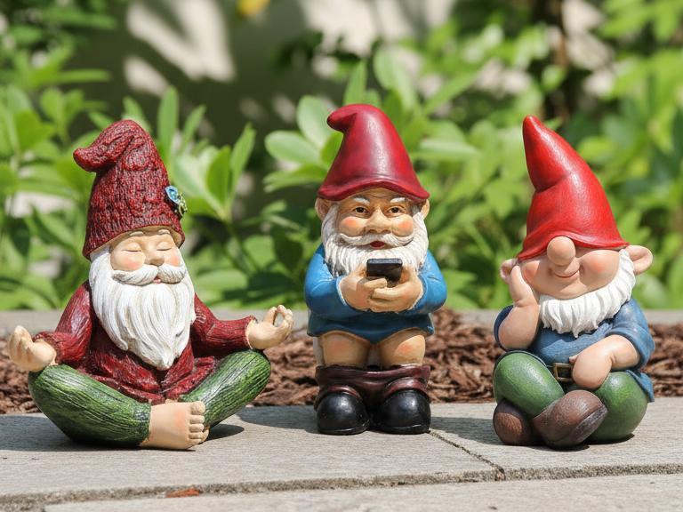 Garden or pot dwarfs, gnomes to print