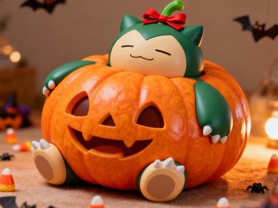 Snorlax as Pumpkin Halloween