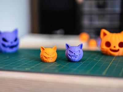 Mini Pumpkin Cat - Scary version