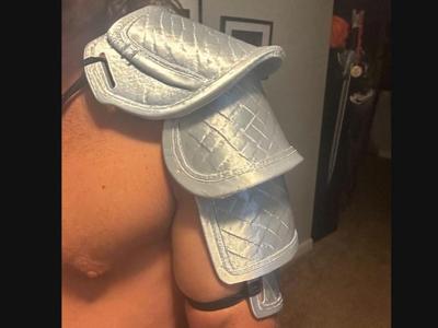 Scaled or Crosshatched leather Pauldron Archer