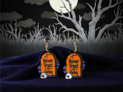 Demonic gravestone earrings