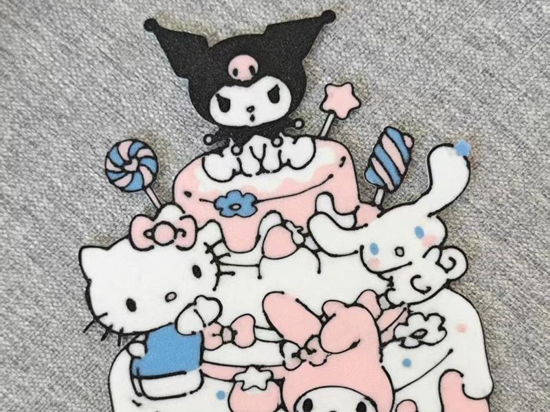 Fridge magnet Birthday cake Kuromi + Cinnamoroll + My Melody + Kitty