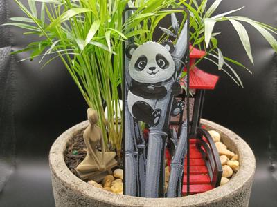 Panda, Grayscale Framed Cutout Bookmark