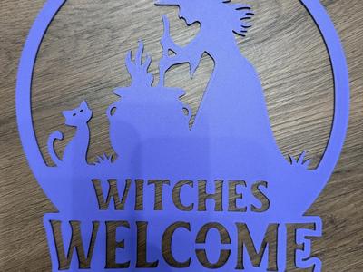 Halloween Witches Welcome Wall Decor
