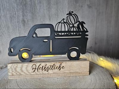 Fall Truck Insert with Pumpkin