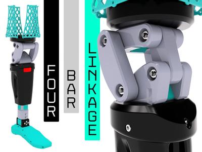 4-Bar Linkage mechanical knee prostheric