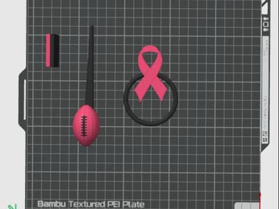 Breast Cancer Football Hair pin