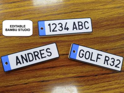 Customizable License Plate Keychain - No Embossing