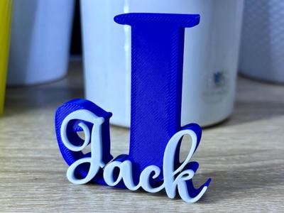 JACK Name Ornament Initial Nameplate Sign