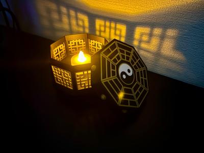 Bagua Lantern – Mini Oriental LED Candle Lamp