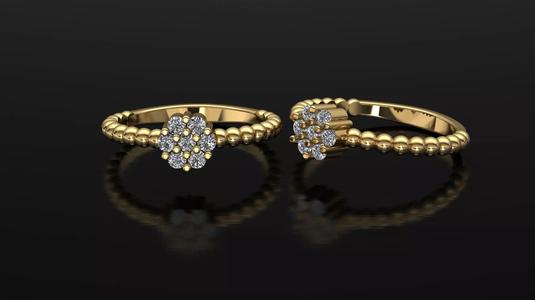 Daisy Model Diamond Gold Ring