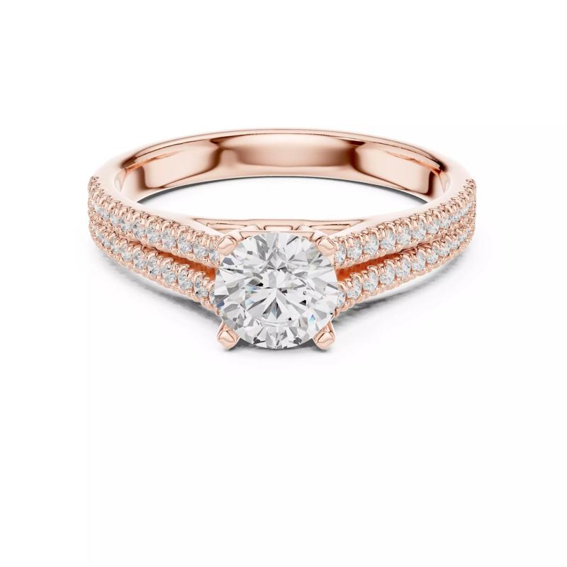 Split Shank Round Cut Pave Diamond Engagement Ring 3DM STL Video