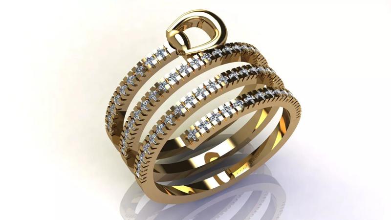 Spiral diamond ring stl file