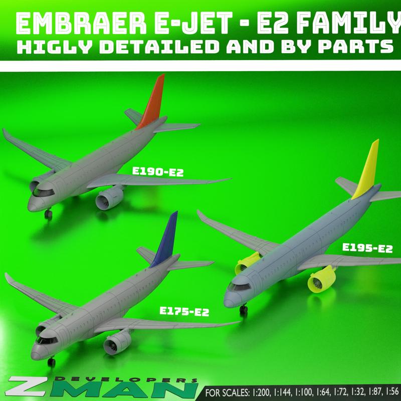 Embraer E-JET-E2 (FAMILY PACK) (4 IN 1) V11
