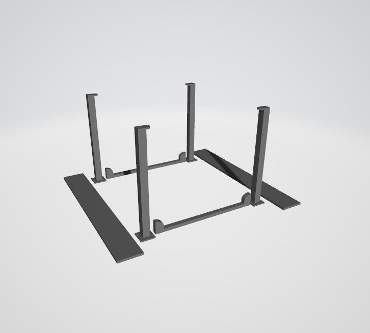 1/24 & 1/25 Scale Four-Post Car Lift for Dioramas