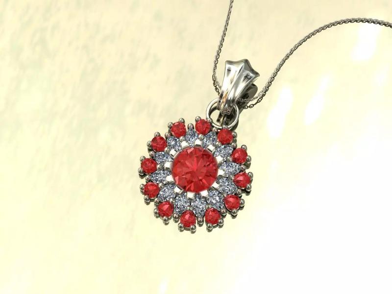 pendant-diamond sapphire pendant