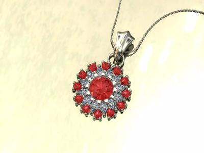 pendant-diamond sapphire pendant