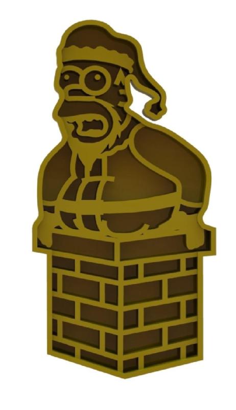 COMMERCIAL USE LICENSE Christmas cookie cutter Homer Simpson
