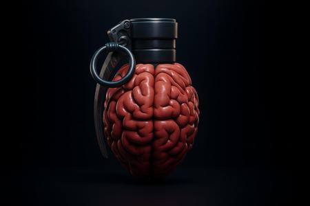 Brain Grenade Model – Unique Artistic Sculpture, Surreal Home Decor, Conversation Starter