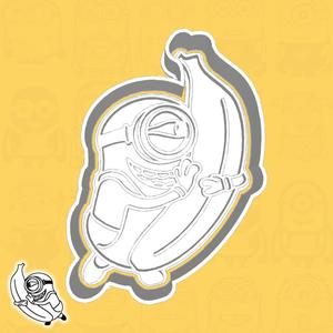 Minions / Despicable Me cookie cutters - Minion (Lance) with banana (style 21)