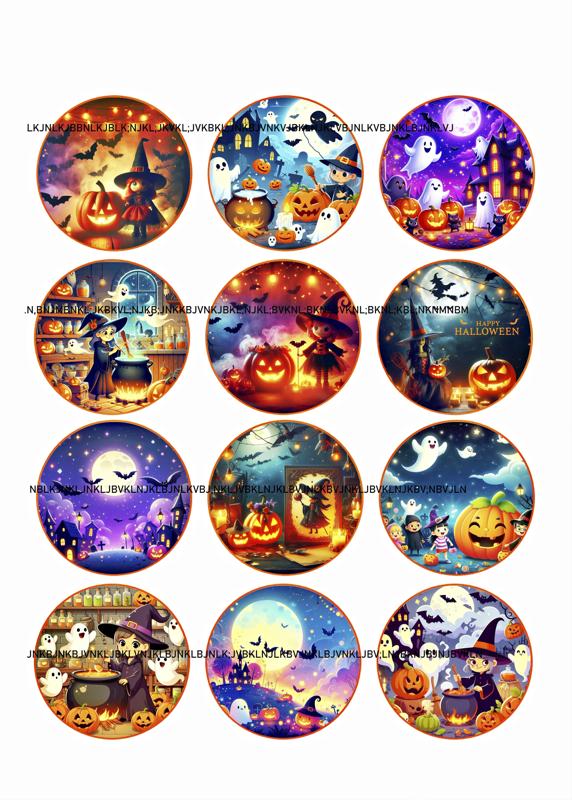 Halloween stickers - resolution 5328x7454 PDF