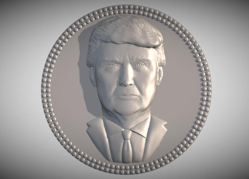 Donald Trump medallion pendant 3D printing ready