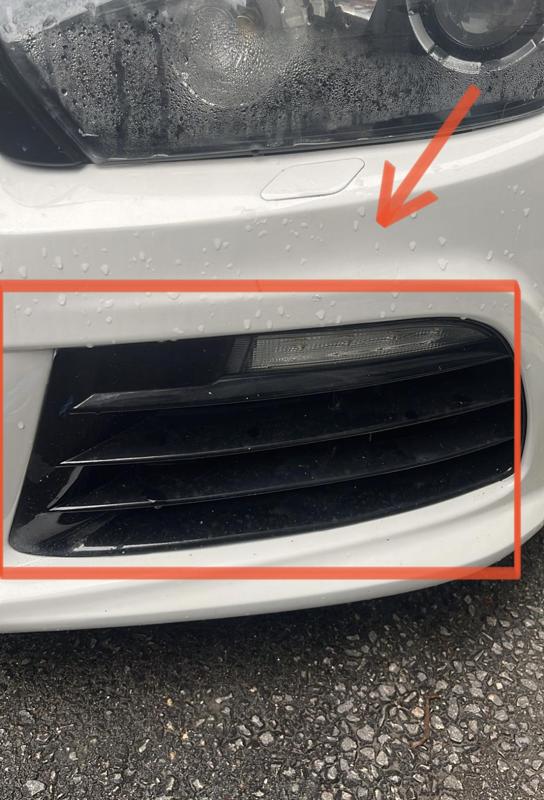 Volkswagen Scirocco R buffer fog lamp frame