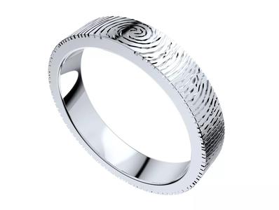 Wedding Set Rings Finger Print Styles CAD Design- CC125M