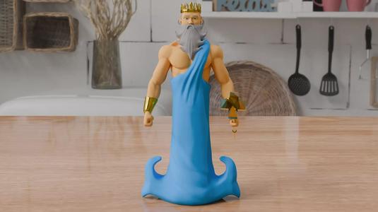 3D Neptune Posedion Character STL