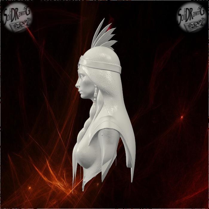 Native American Woman with Feather Headdress – SoliDRawinGs SG1003