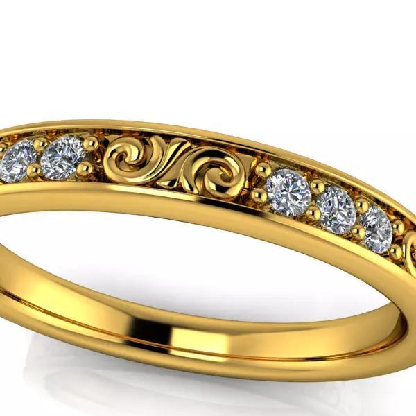Vintage Fashion Scroll wedding band ladies ring