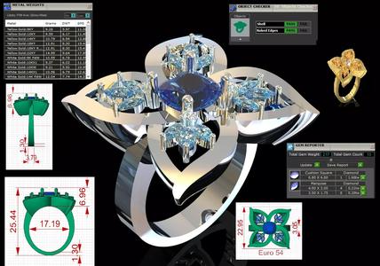 flower design jewelry stl 3dm ring model jr00256