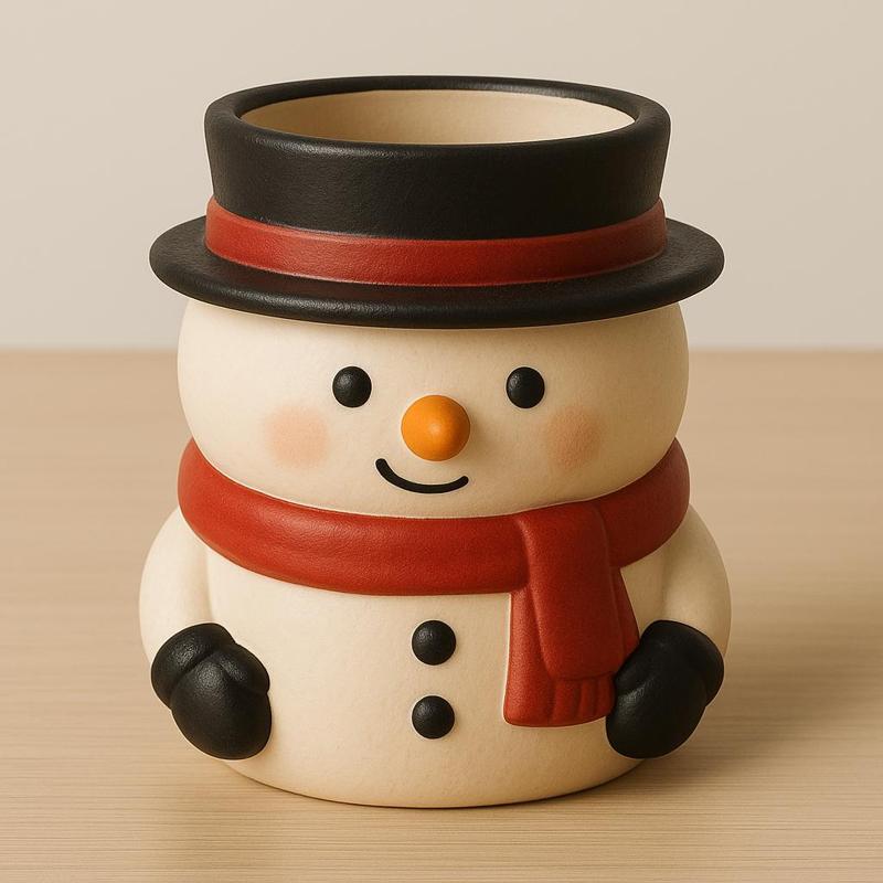 Muñeco de nieve maceta, decoración, hogar, porta objetos, dulcero, recuerdos, posada,
