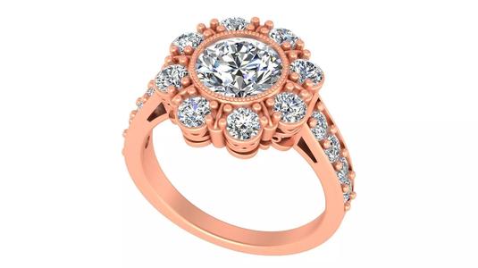 Vintage Floral Halo Ring