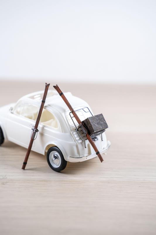 1/24 scale ski and luggage rack for Fiat 500