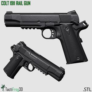 Colt 1911 Rail Gun – Full Size 1:1 3D Scan Replica | Prop, Non-Functional STL 1911