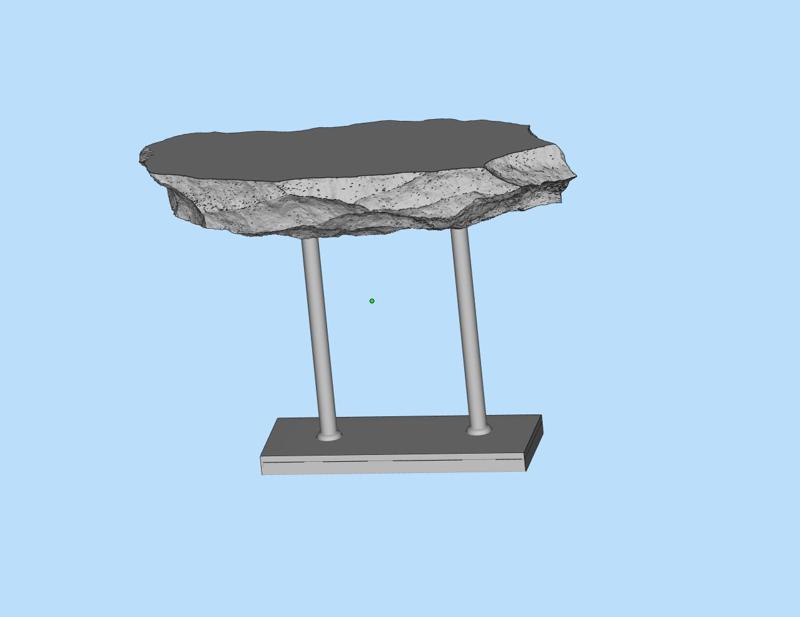 Textured stone display table scene model